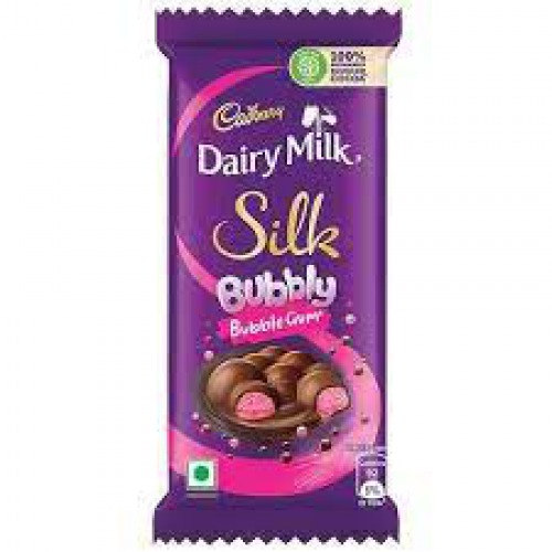 Cadbury Dairy Milk Silk - Bubbly, Bubblegum, Chocolate Bar With Flavoured Centre, 50 g