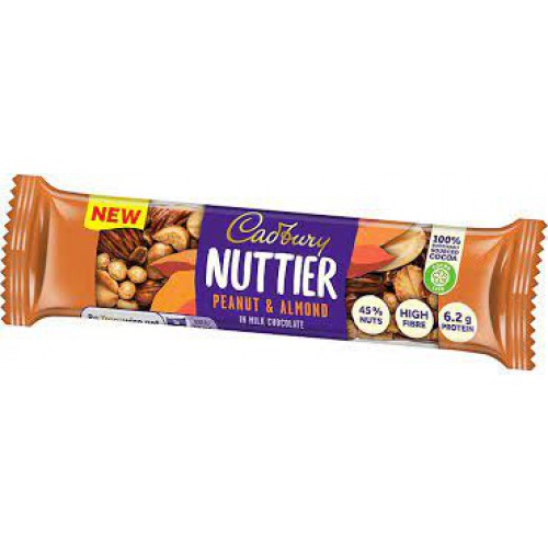 Cadbury Nuttier - Peanut & Almond, In Milk Chocolate, 40 g