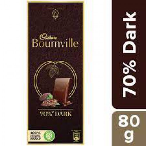 Cadbury Bournville Rich Cocoa 70% Dark Chocolate Bar, 80 g