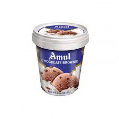Amul Chocolate Brownie Ice Cream, 125 ml Plastic IML Cup