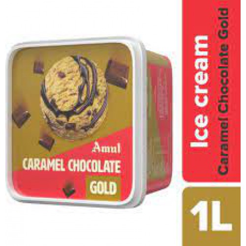 Amul Gold Ice Cream - Caramel Chocolate, 1 L Tub