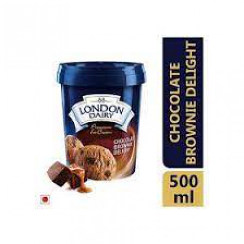 London Dairy Ice Cream - Chocolate Brownie Delight, Family Pack, 500 ml Tub
