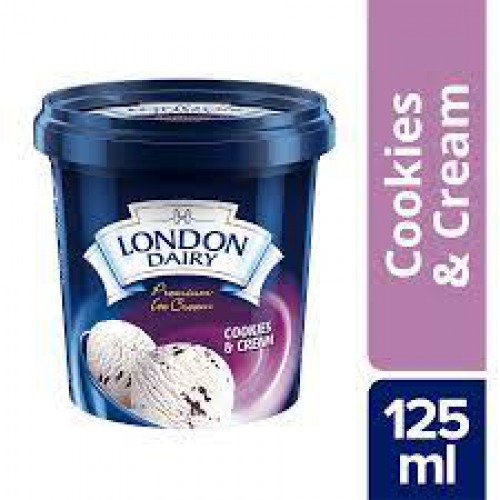 London Dairy Ice Cream - Cookies & Cream, 125 ml Cup