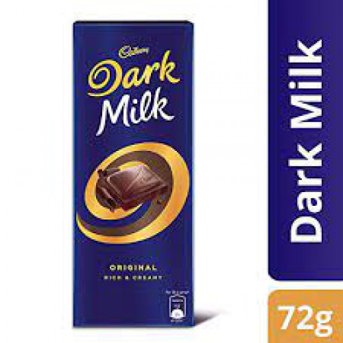 Cadbury Dark Milk Chocolate Bar, 72 g