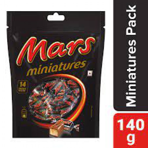 Mars Miniatures Chocolate - Nougat & Caramel, 140 g (14 pcs x 10 g each)