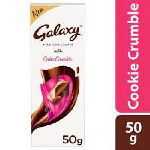 Galaxy Milk Chocolate With Cookie Crumble - Premium Quality, Rich & Creamy Texture, 50 g