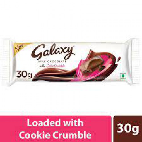 Galaxy Milk Chocolate Bar - With Cookie Crumble, Extra Luxurious Feel, 30 g
