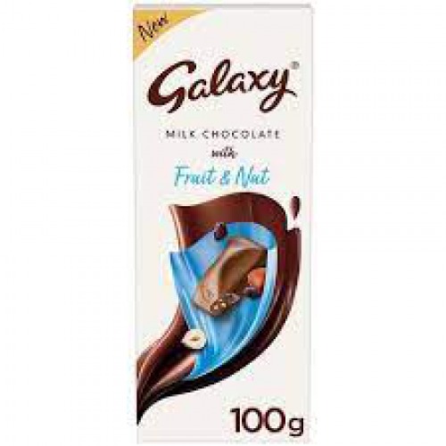 Galaxy Milk Chocolate With Fruit & Nut - Premium Quality, Rich & Creamy Texture, 100 g