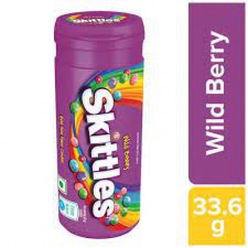 Skittles Bite-Size Fruit Flavour Candies - Wild Berries, 33.6 g Tube