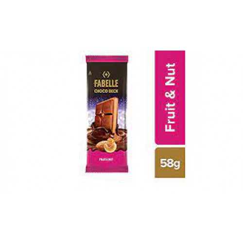 Fabelle Choco Deck Chocolate Bar - Fruit & Nut, 58 g