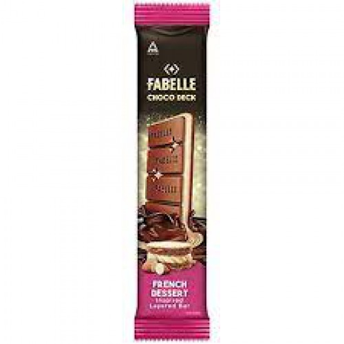 Fabelle Choco Deck - French Dessert, 3-Layered Premium Chocolate Bar, Inspired By Mille Feuille, 19.5 g