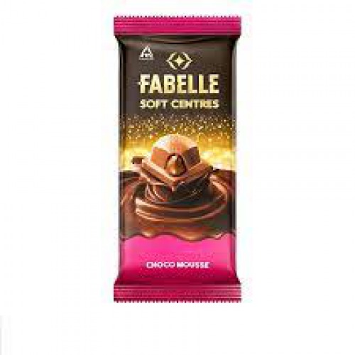 Fabelle Soft Centres - Choco Mousse, Centre-Filled Premium Milk Chocolate Bar, 59 g