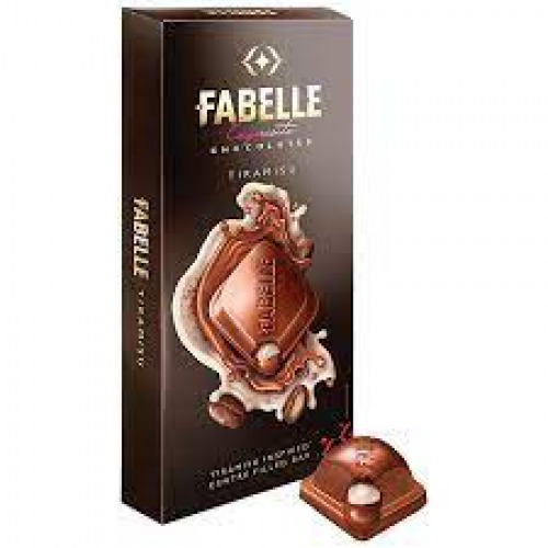Fabelle Tiramisu - Luxury Milk Chocolate Bar, Filled With Coffee Mousse & Mascarpone Cheese, 131 g