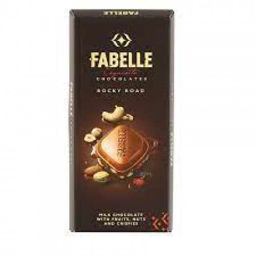 Fabelle Exquisite Rocky Road Milk Chocolate - With Fruits, Nuts & Crispies, 120 g
