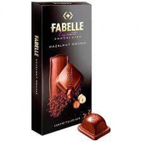 Fabelle Exquisite Hazelnut Mousse Centre Filled Chocolate Bar, 128 g