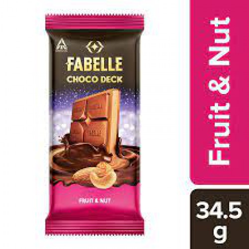 Fabelle Choco Deck Chocolate Bar - Fruit & Nut, 34.5 g