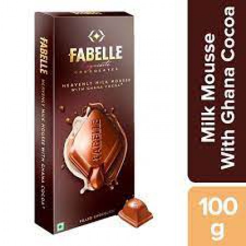 Fabelle Exquisite Chocolate Bar - Heavenly Milk Mousse With Ghana Cocoa, Centre-Filled Luxury Dessert, 128 g Carton