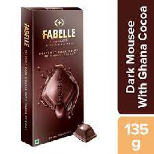 Fabelle Exquisite Dark Chocolate Bar - Heavenly Dark Mousse With Ghana Cocoa, Centre-Filled Luxury Dessert, 135 g Carton