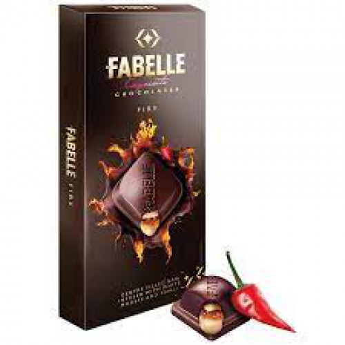 Fabelle Exquisite Fire Centre Filled Chocolate Bar - White Mousse & Chilli, 131 g