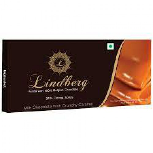 Lindberg 100% Belgian Milk Chocolate - Crunchy Caramel, 34% Cocoa Solids, 50 g