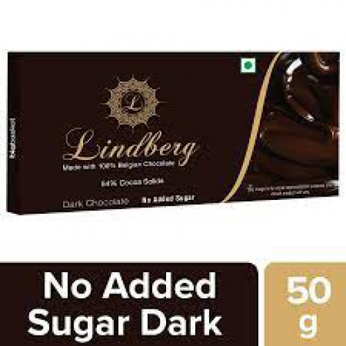 Lindberg Pure Belgian Dark Chocolate - No Added Sugar, 50 g