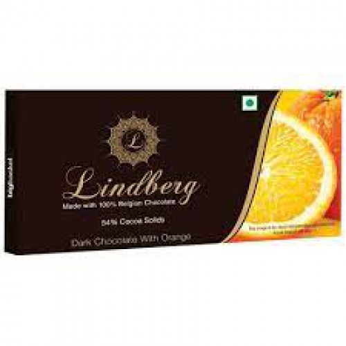 Lindberg 100% Belgian Dark Chocolate - Orange, 54% Cocoa Solids, 50 g