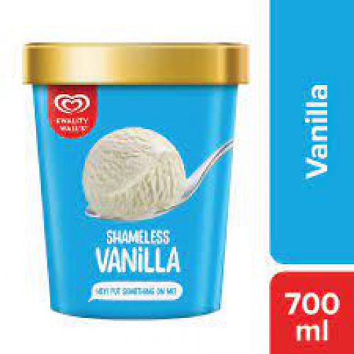kwality walls Shameless Vanilla Frozen Dessert, 700 ml