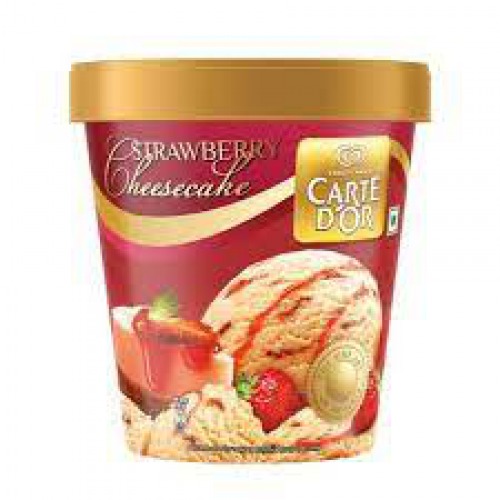 kwality walls Carte D'or Strawberry Cheesecake Frozen Dessert, 750 ml Jar