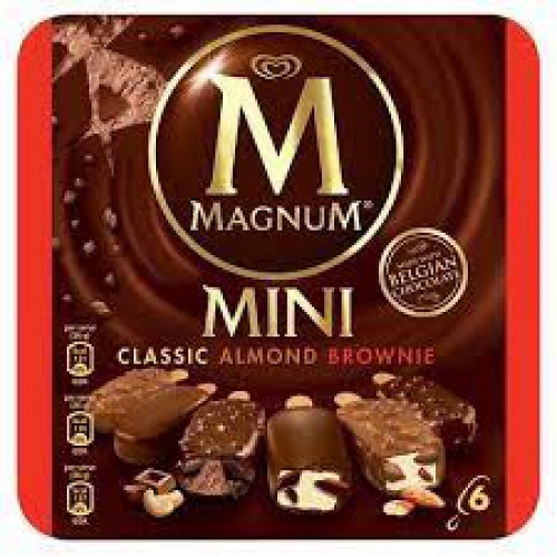kwality walls Magnum Ice Cream - Mini Classic, Almond & Brownie, 36 g Pack of 6