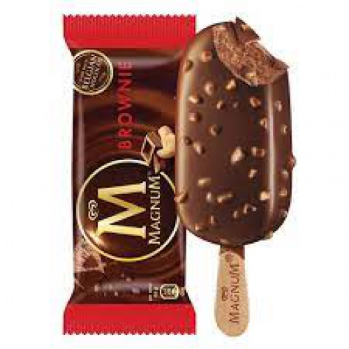 kwality walls Magnum Brownie Stick Ice Cream - Made with 100% Belgian Chocolate, 80 ml