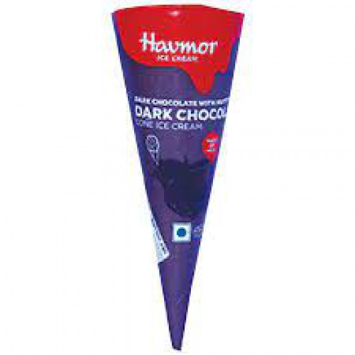 Havmor Dark Chocolate Cone Ice Cream - Made of Milk, 110 ml Box