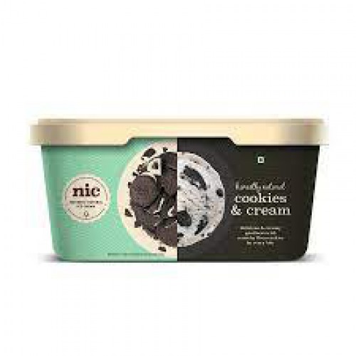 NIC Honestly Natural Cookies & Cream Ice Cream, 500 ml