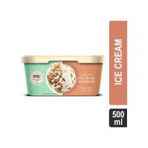 NIC Honestly Natural Dry Fruit Overload Ice Cream, 500 ml