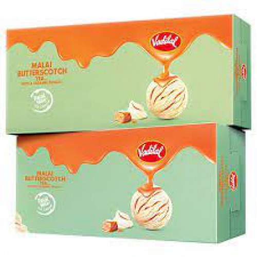 VADILAL Ice Cream - Malai Butterscotch, 700 ml  Pack of 2