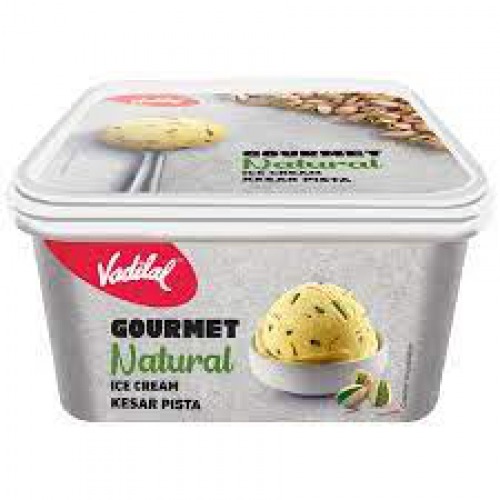 VADILAL Gourmet Ice Cream - Kesar Pista, Natural & Rich, 1 L Tub