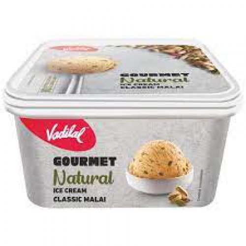 VADILAL Gourmet Natural Ice Cream - Classic Malai, No Artificial Colours & Flavours Added, 1 L Tub