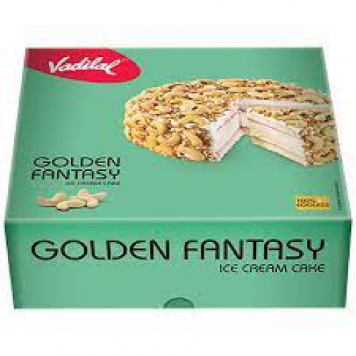 VADILAL Golden Fantasy Ice Cream Cake - 100% Eggless, 500 ml