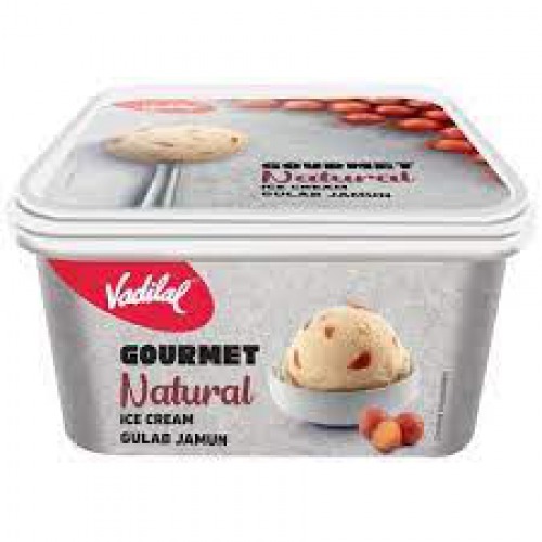VADILAL Gourmet Ice Cream - Gulab Jamun, Natural & Rich, 1 L Tub