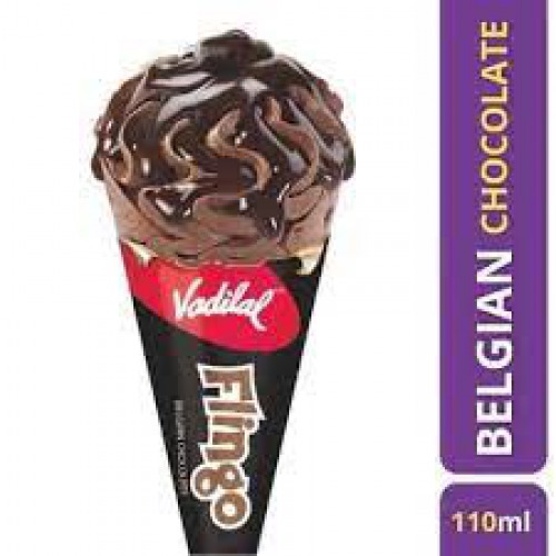 VADILAL Flingo Belgian Chocolate Cone Ice Cream, 110 ml