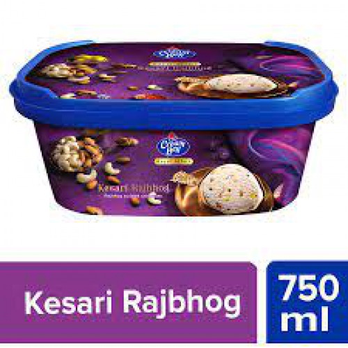 Cream Bell Royal Affair Ice Cream - With Rasgulla, Almond & Cashew, Kesari Rajbhog Flavour, 750 ml