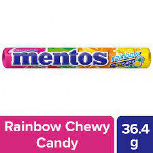 Mentos Rainbow Assorted Pine Flavour Chewy Candy Stick, 36.4 g