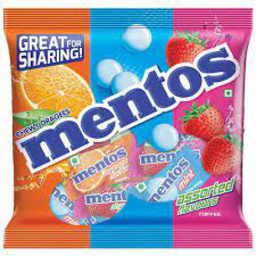 Mentos Rainbow Assorted Flavour Chewy Candy, 40 pcs Pouch   200gm