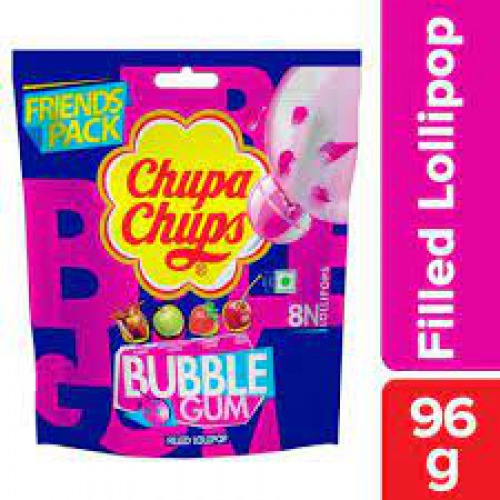 Chupa Chups Gum-Filled Lollipop, 96 g ,8 pc
