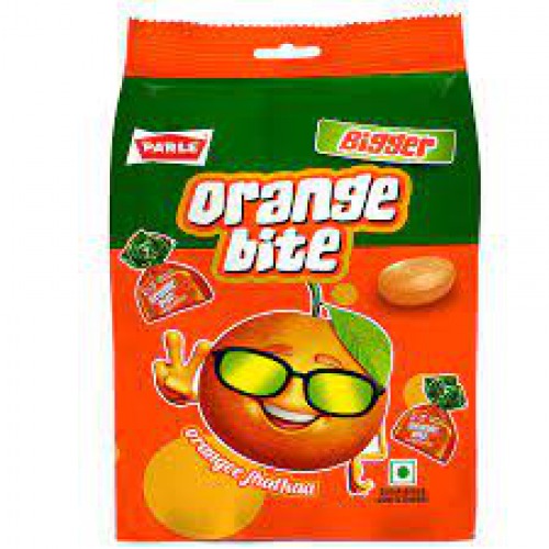 Parle Bigger Orange Bite Candy - Sugar Boiled, Sweet & Tangy, 195 g