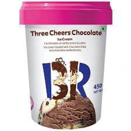 Baskin Robbins Ice Cream - Three Cheers Chocolate, with Chocolate Chips & Chocolate Confectionery, Made with Cow Milk, 450 ml