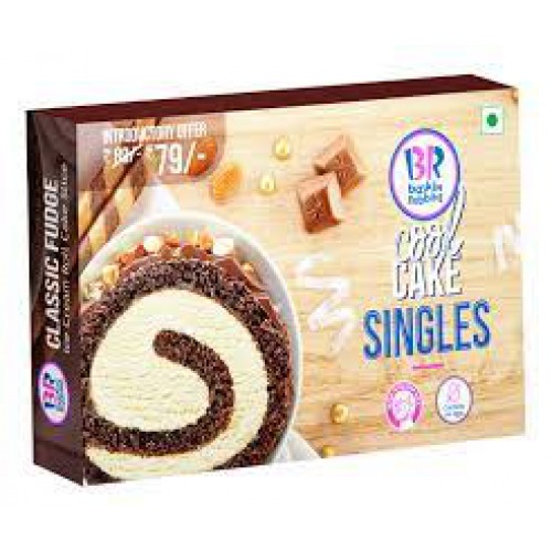 Baskin Robbins Ice Cream Roll Cake Slice - Classic Fudge, 70 g