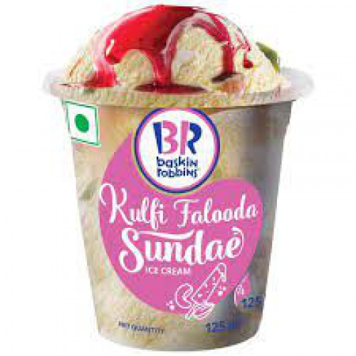 Baskin Robbins Kulfi Falooda Sundae Ice Cream - Made With Cow Milk & Tree Nuts, Premium, Rich, 125 ml
