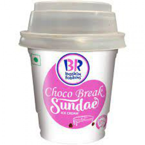 Baskin Robbins Sundae Ice Cream - Softy Choco Break, With Vanilla, Has Rich & Creamy Texture, 125 ml