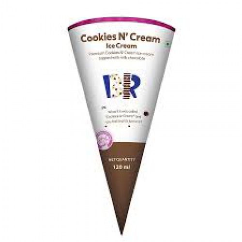 Baskin Robbins Ice Cream Cone - Cookies n Cream With Milk Chocolate, 120 ml