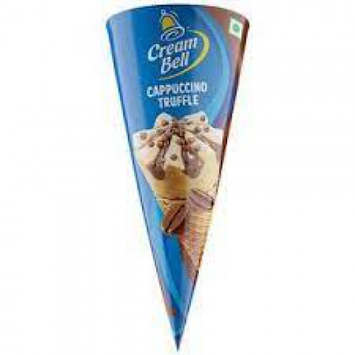 Cream Bell Cappuccino Truffle Cone Ice Cream - Rich & Creamy, Delightful Flavour, 130 ml